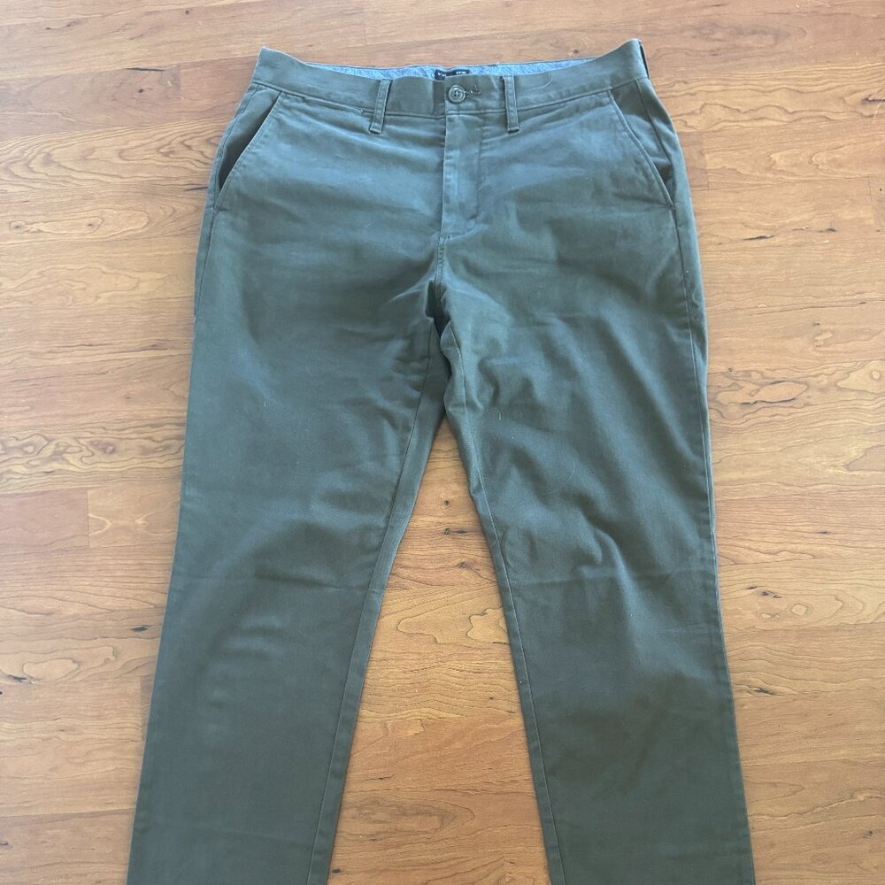 J Crew Mens 770 Straight Fit Core Stretch Chinos Olive 30x30